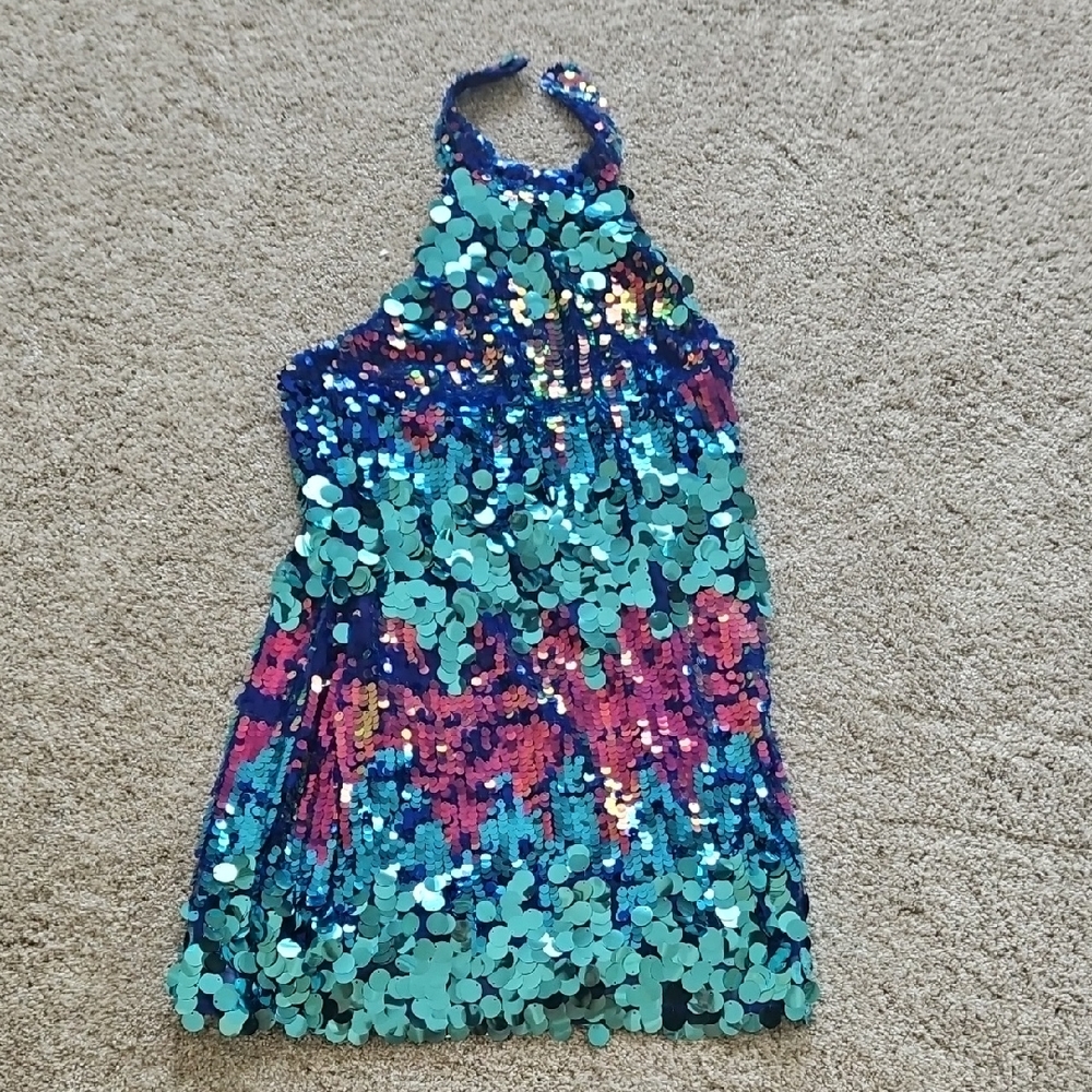 Fashion Nova Disco Girl Multicolor Sequin Dress